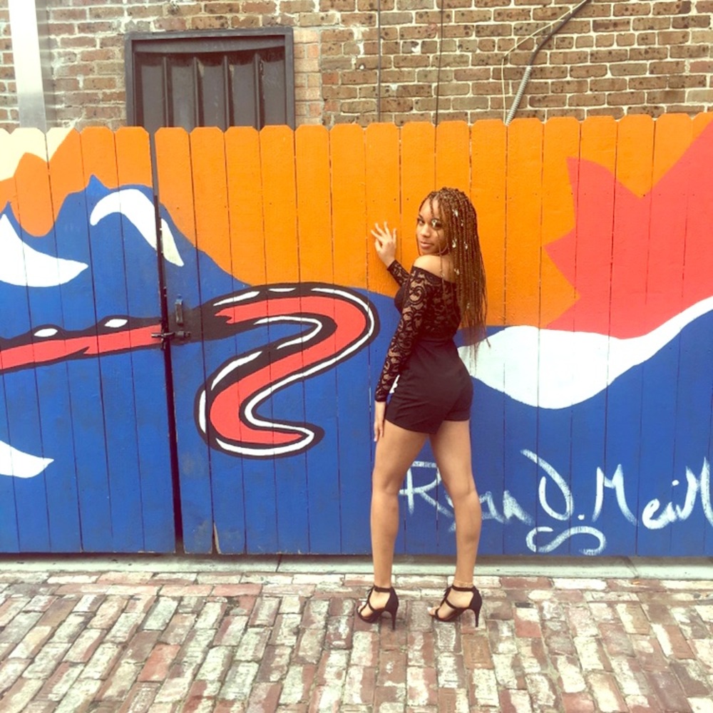 Black Lace off the shoulder romper